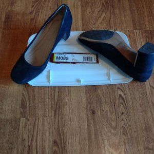 Donald Pliner Navy Suede Block Shoes